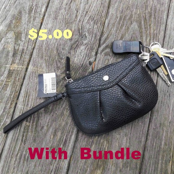Style & Co Faux Leather Wristlet  ~  Mini Purse?  Phone Purse?  Makeup Bag? NWT - Picture 1 of 4